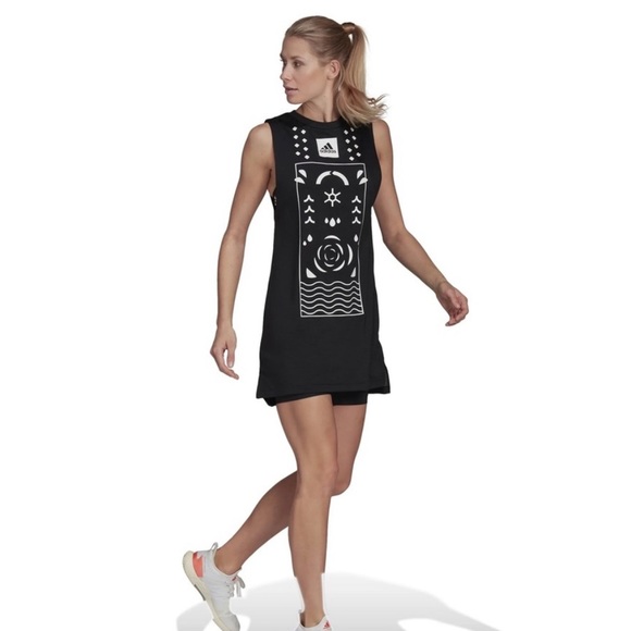 Adidas WOW Tennis Dress Black & White
